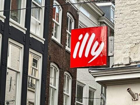 illy coffee beans brand on a sign - The Hague, netherlands - january 23 2023