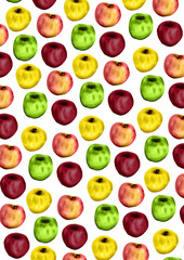 Apples pattern on White Background