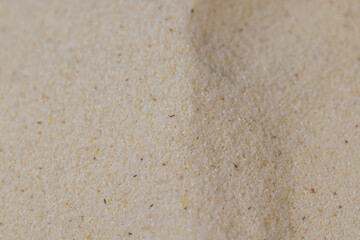 Scattered semolina on the kitchen table