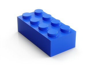 3D Rendering Blue Toy Brick Isolated on white Background