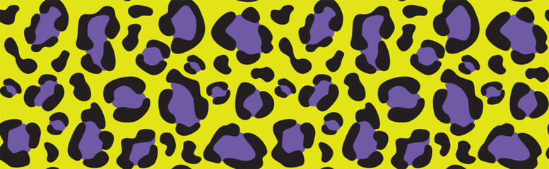 Fototapeta premium Colorful leopard jaguar skin seamless pattern. Trendy vector cartoon illustration design 