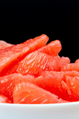 fresh and ripe peeled grapefruit close-up