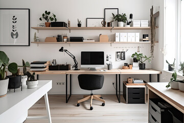 Clean And Organized Workspace With No Clutter. Generative AI