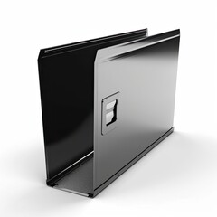 3D Icon Of Folder With Silver Tab And Black Cover. Generative AI