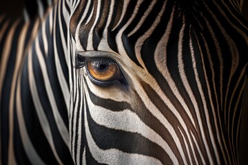 Fototapeta na wymiar A zebra in close up. Generative AI