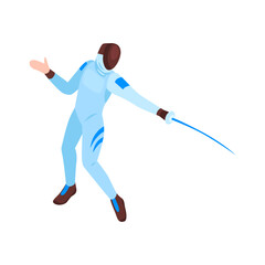 Isometric Fencer Illustration