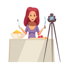 Cartoon Cooking Vlogger
