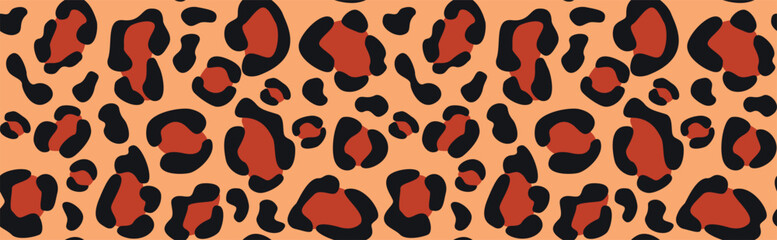 Classic leopard jaguar skin seamless pattern. Trendy vector cartoon illustration design	