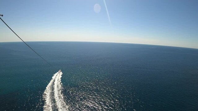 Parasailing boat sailing