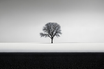 tree in the fog