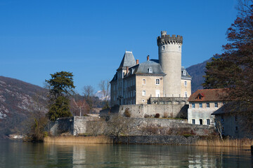 old castle on the lake - 593220588