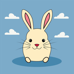 A cute cartoon rabbit artwork vector illustration