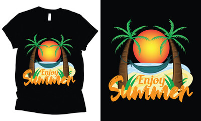 enjoy summert vector t-shirt design.