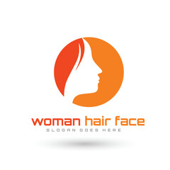 Beautiful silhouette hair girl, salon logo – stock vector