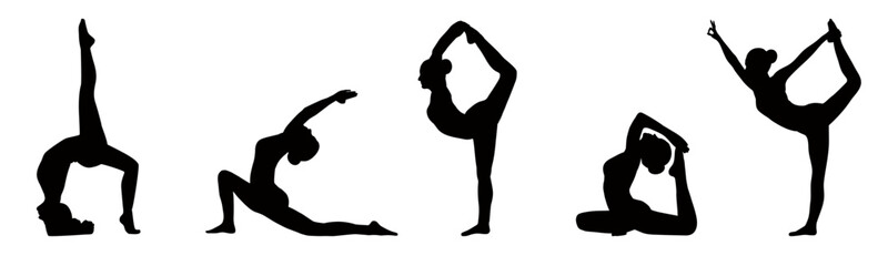 silhouette of a woman doing yoga	