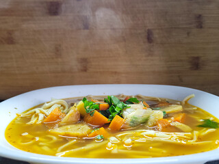 Plate of homemade broth