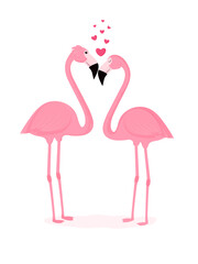 a pair of flamingos in love vector illustration