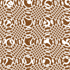 Abstract Hand Drawing Swirls Curls Curves Brush Strokes and Wavy Lines Seamless Vector Pattern Isolated Background