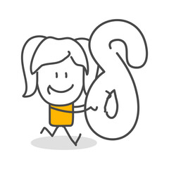 Stick figures. Numbers. Isolated on white background. Hand drawn Doodle Line Art Cartoon Design character.