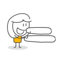 Stick figures. Numbers. Isolated on white background. Hand drawn Doodle Line Art Cartoon Design character.