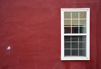 barred window in a building