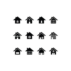 house shape flat icon logo