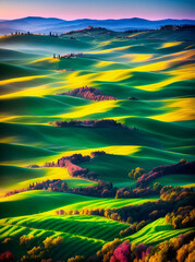 Fototapeta na wymiar Italy Tuscany landscape. AI generated illustration