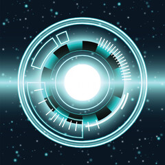 Technology concept circuit board digital background. Futuristic blue neon.