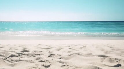 Fototapeta na wymiar sand beach and sea,generative AI digital illustration.