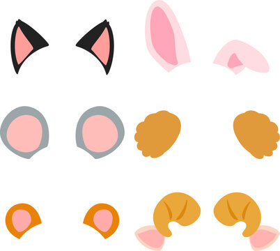 動物の耳のイラストセット