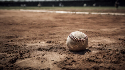 Baseball on the Infield Chalk Line, Generative Ai