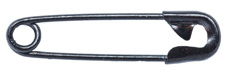 Single safety pin isolated on transparent background