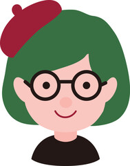 Obraz premium cute girl with glasses avatar icon