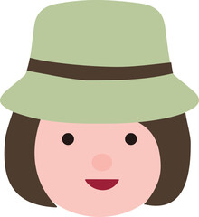 Cute girl wearing a hat avatar icon