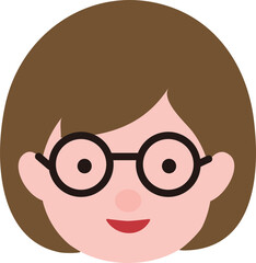 cute girl with glasses avatar icon