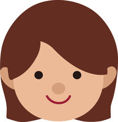 cute braided children's head illustration