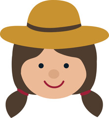 Cute student wearing a hat image icon