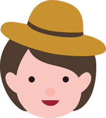 cute girl with hat icon