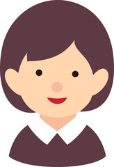 Cute female office worker avatar icon
