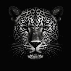 Obraz premium Black and White Portrait of a Jaguar