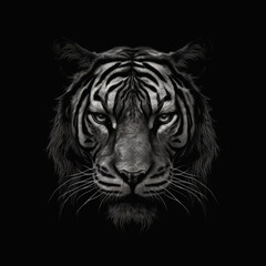 Black And White Tiger Portrait 