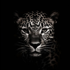 Fototapeta na wymiar Black and White Portrait of a Cheetah