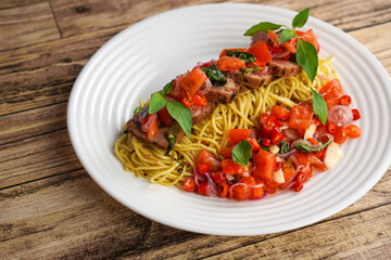 Spaghetti Tuna Noodle with Dabu Dabu Sambal Sauce