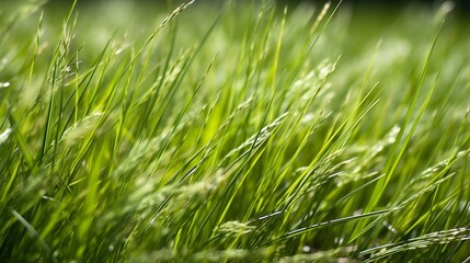 Close up of grass in springtime Generative AI