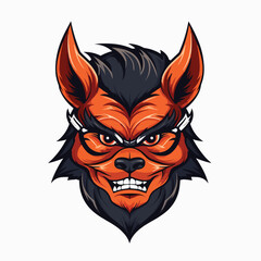 red devil head mascot vector illustration