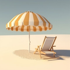 Parasol And Beach Chair Illustration