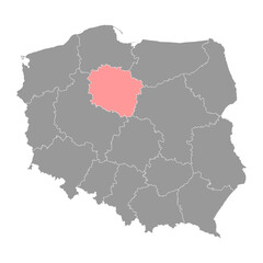Kuyavian Pomeranian Voivodeship map, province of Poland. Vector illustration.