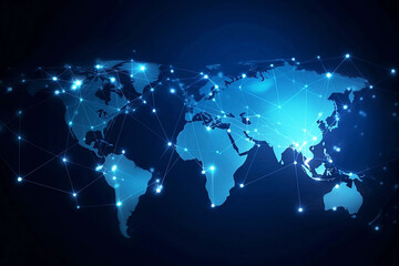 Blue Earth Map Glow Light Background Illustration