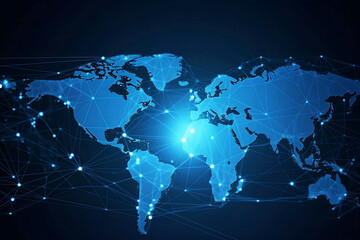 Blue Earth Map Glow Light Background Illustration