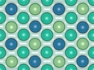3Dのぷっくりしたグリーンの丸パターン